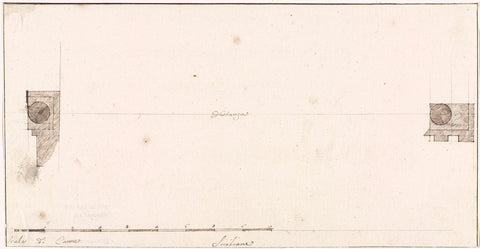 Map with placement of the two columns of the Zeus Olympus temple, Louis Mayer, 1778 Canvas Print