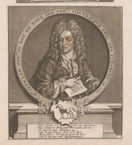 Portrait of John Law, ca. 1720, anonymous, 1720 - 1721 Canvas Print