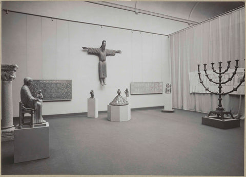 Room with objects from churches and monasteries, on the right a large candlestick, 1949 Canvas Print