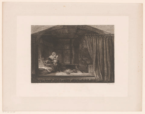 Holy Family in an Interior, William Unger, 1847 - 1889 Canvas Print