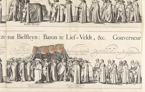 Part of the funeral procession of Ernst Casimir, Count of Nassau-Dietz in Leeuwarden (plate 8), 1633, J. Hermans, 1634 Canvas Print