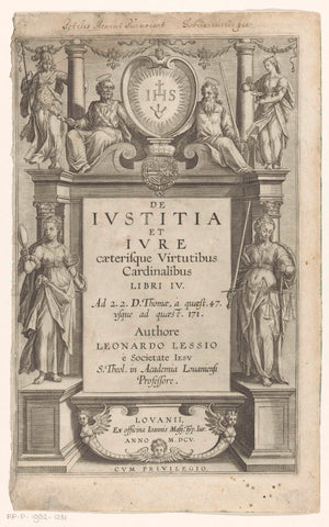 Petrus, Paulus, Prudence and Justice, anonymous, 1605 Canvas Print