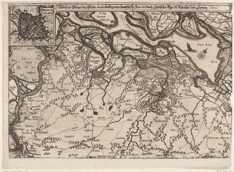 Map of the Siege of Breda, 1625, anonymous, 1625 Canvas Print