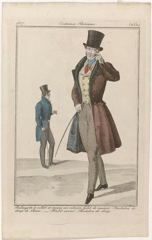 Journal des Dames et des Modes: Men's Fashion, anonymous, 1827 Canvas Print