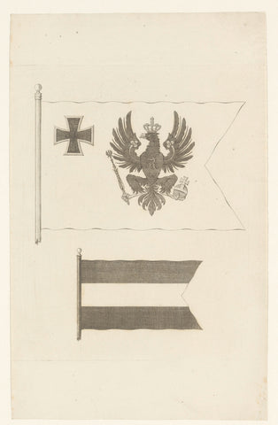 Two flags, anonymous, 1813 - 1850 Canvas Print