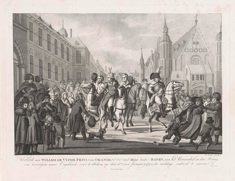 Departure of the Prince of Orange from The Hague, 1795, M. Brakel, 1795 Canvas Print