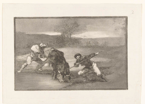 Bull hunt on foot, Francisco de Goya, 1811 - 1816 Canvas Print