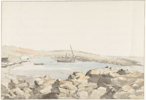 View of the port of Luogo Vivo, Louis Ducros, 1778 Canvas Print