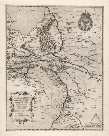 Map of Gelderland, Paolo Forlani, 1563 Canvas Print