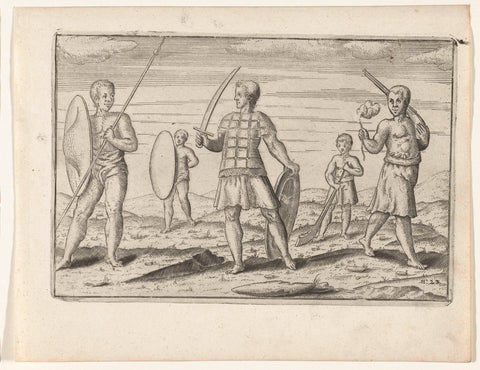 Three warriors of Bantam, 1596, anonymous, 1646 Canvas Print