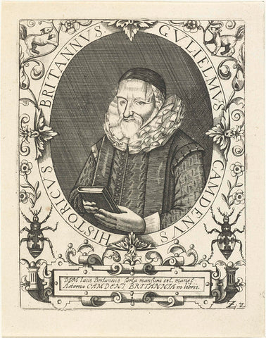 Portrait of William Camden, Theodor de Bry, 1669 Canvas Print