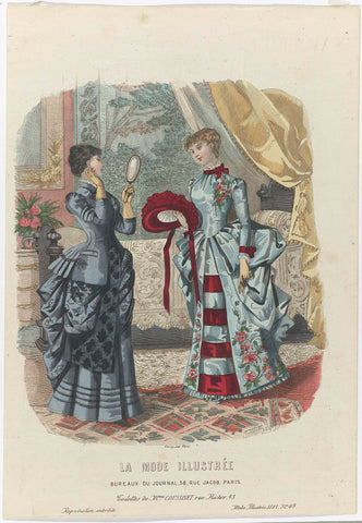 La Mode Illustrée, 1883, No. 49 : Toilettes de Mme Coussinet (...), Charles Rabouille, 1883 Canvas Print