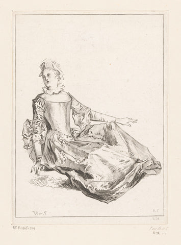 Seated Lady, François Boucher, 1728 Canvas Print