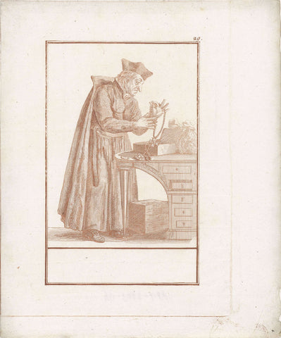 Monk examines jewelry, Jacob Gole (attributed to), 1724 Canvas Print