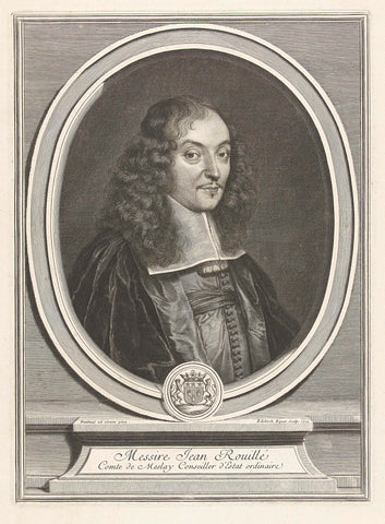 Portrait of Jean III Rouillé, Gerard Edelinck, 1702 Canvas Print