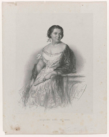 Portrait of Rosa de Vries, Joseph Schubert, 1859 Canvas Print