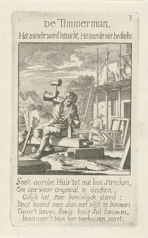 Carpenter, Jan Luyken, 1694 Canvas Print