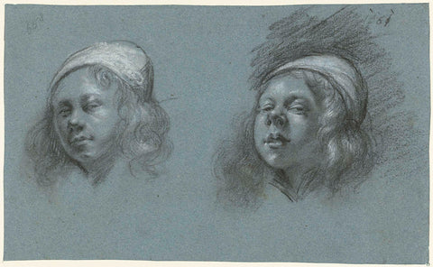 Two Studies of Heads, Self-Portraits, Moses ter Borch, 1661 Canvas Print