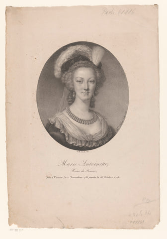 Portrait Marie Antoinette of Austria, Nicolas Henri Jacob, c. 1825 - before 1827 Canvas Print