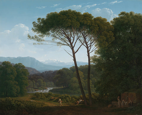 Italianate Landscape with Pines, Hendrik Voogd, 1795 Canvas Print