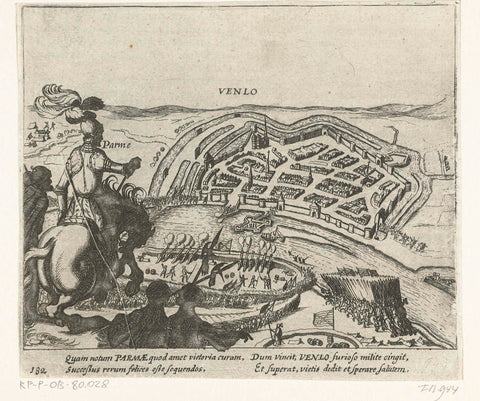 Siege of Venlo by the Duke of Parma, 1586, Simon Frisius, 1613 - 1615 Canvas Print