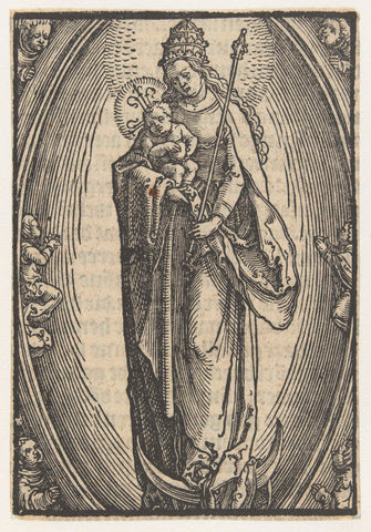 Madonna on the crescent moon, Lucas van Leyden (attributed to), 1514 - c. 1517 Canvas Print