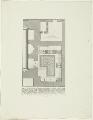 Floor plan with rooms of the family of Augustus, Giovanni Battista Piranesi, c. 1756 - c. 1757 Canvas Print