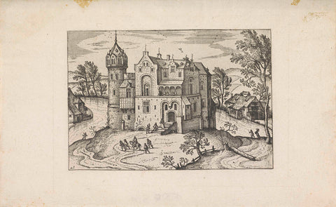 Castle on a River, Pieter van der Borcht (I), after 1676 - 1726 Canvas Print