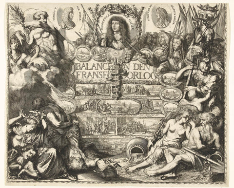 Regal scene (lower half), 1676, Romeyn de Hooghe, 1676 Canvas Print