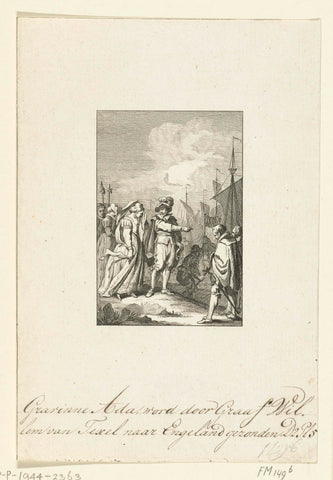 Countess Ada sent to England by William I, 1204, Reinier Vinkeles (I), 1780 - 1795 Canvas Print