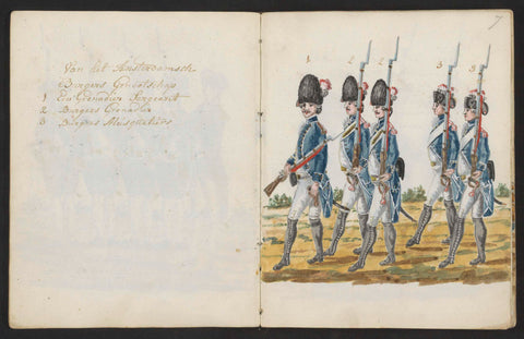 Uniforms of the Amsterdam Exercitiegenootschap in 1783-1787, S.G. Casten, 1795 Canvas Print