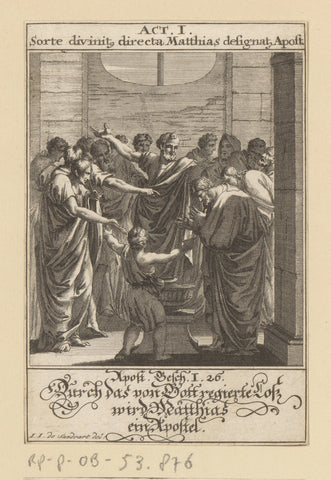 The Apostle Matthias becomes apostle by fate, anonymous, Johann Jakob von Sandrart, 1697 Canvas Print