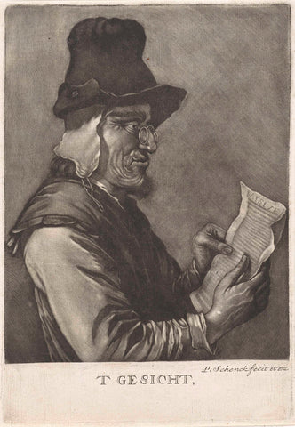 Lezende man (het Gezicht), Pieter Schenk (I), 1670 - 1713 Canvas Print