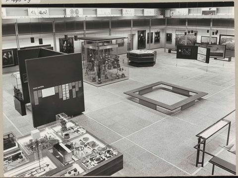 Room seen from above with a display case with remains of Nova Zembla on the front left, 1972 Canvas Print