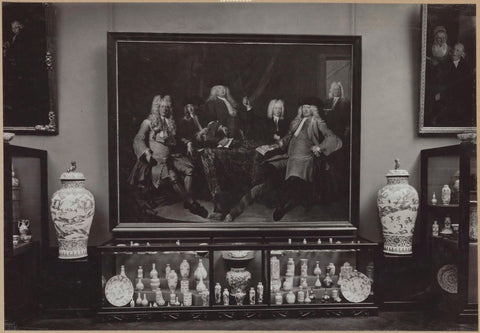 Arrangement of Chinese porcelain amid paintings, c. 1938 Canvas Print