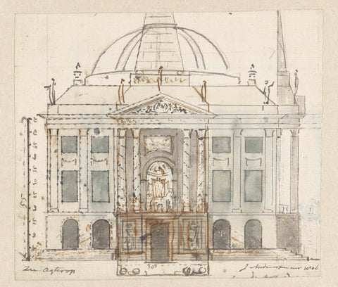 Design for decorations on the felix meritis building, Jurriaan Andriessen, 1806 Canvas Print