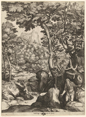 Landscape with St. Onuphrius, Cornelis Cort, 1574 Canvas Print