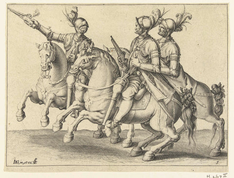 Three riders with pistols, Jacob de Gheyn (II) (workshop of), 1640 Canvas Print