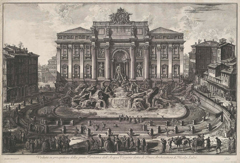 Trevi Fountain in Rome, Giovanni Battista Piranesi, 1748 - 1778 Canvas Print