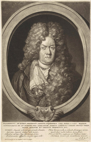 Portrait of Hulderius Eyben, Pieter Schenk (I), 1699 - 1713 Canvas Print