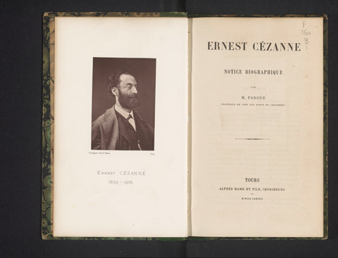 Portret van Ernest Cézanne, Gabriel Blaise, c. 1873 - in or before 1878 Canvas Print