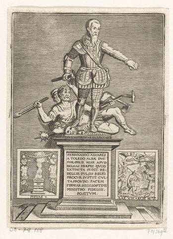 Statue of the Duke of Alva, 1571, anonymous, 1600 - 1699 Canvas Print