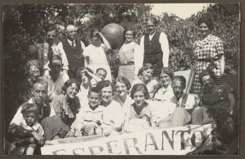 Group portrait during an Esperanto meeting, anonymous, 1935 Canvas Print