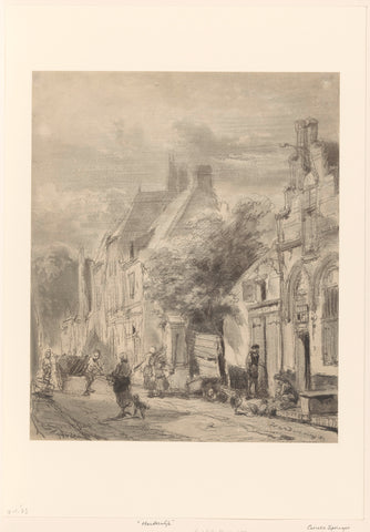 Street view in Harderwijk, Cornelis Springer, 1864 Canvas Print