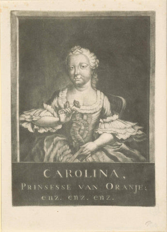 Portrait of Carolina, Princess of Orange-Nassau, Rienk Jelgerhuis, 1770 Canvas Print