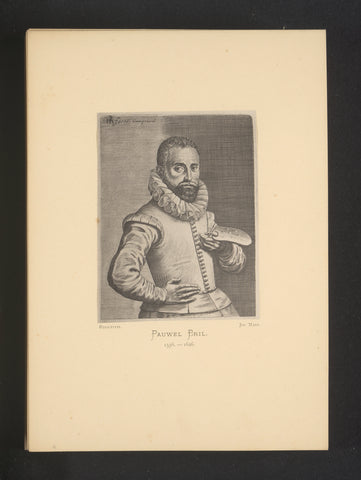 Reproductie van een gravure van een portret van Paul Bril door Hendrick Hondius, Joseph Maes, c. 1872 - in or before 1877 Canvas Print