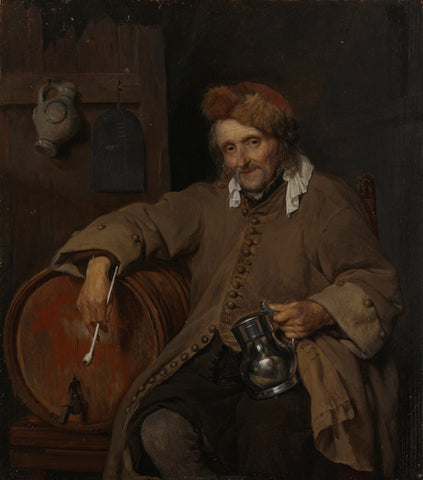 The Old Drinker, Gabriël Metsu, c. 1661 - c. 1663 Canvas Print