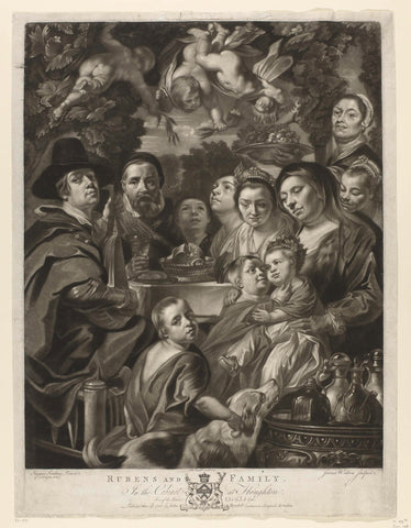 Portrait of Jacob Jordaens with his parents, siblings, James Watson (printmaker), 1780 Canvas Print