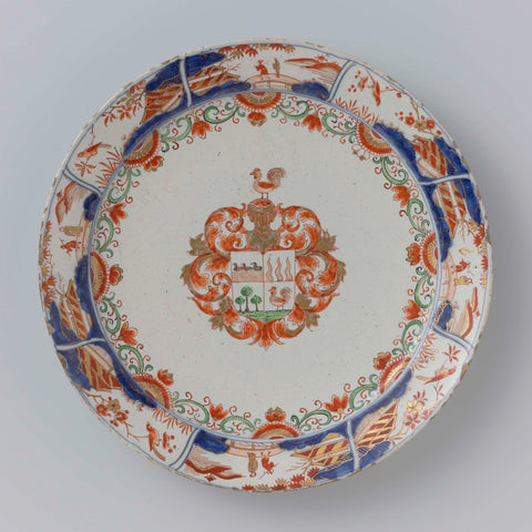 Plate of faience with Van Beuningen coat of arms - Van Leeuwen, anonymous, c. 1700 - c. 1725 Canvas Print