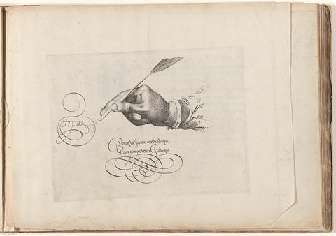 Rechterhand met ganzenpen, Simon Frisius, 1608 Canvas Print